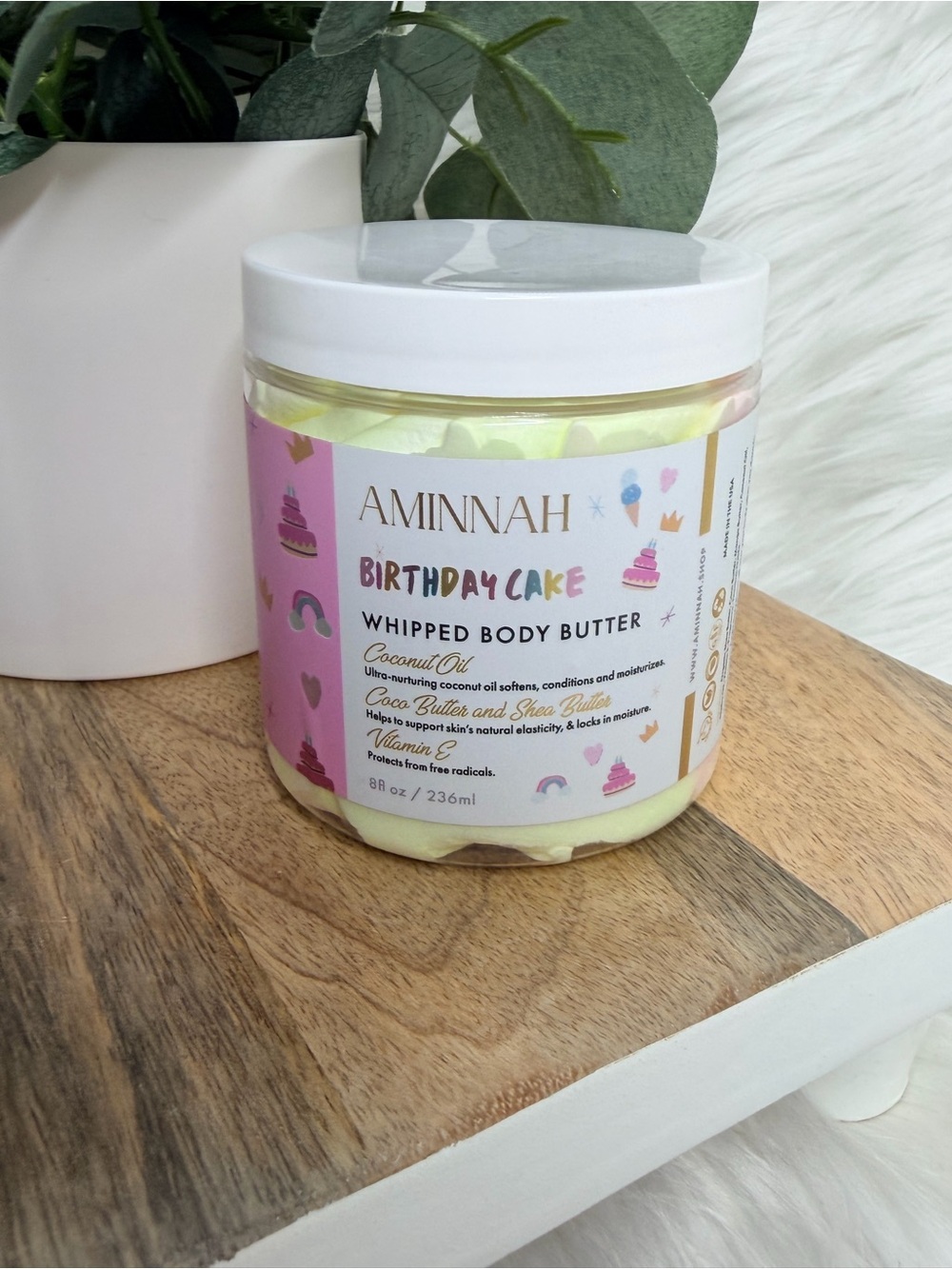 Aminnah Birthday Cake Whipped Body Butter - 8oz